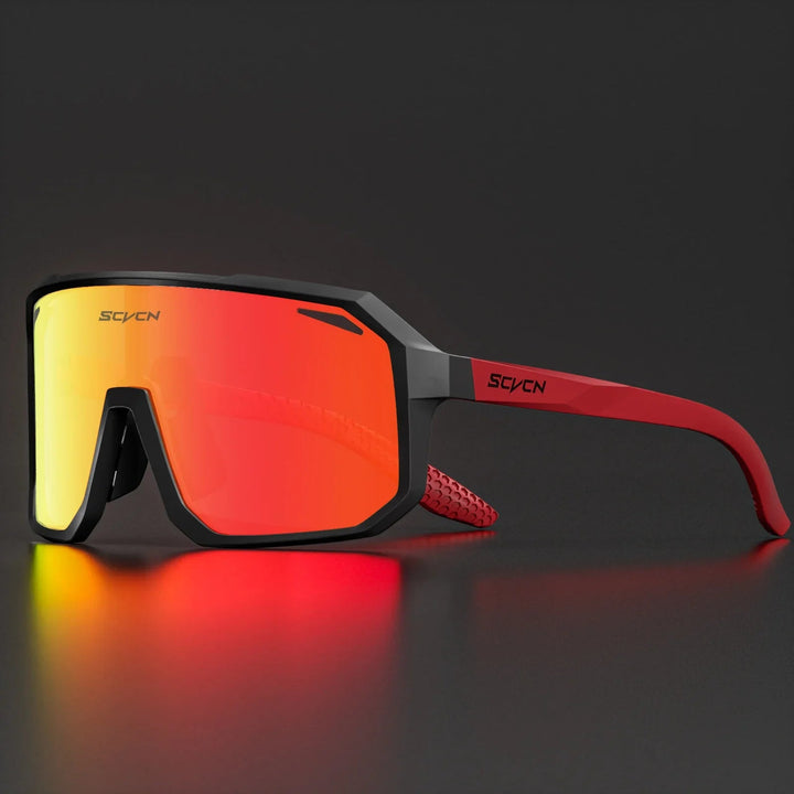 Unisex Radfahrer-Sonnenbrille mit UV400 Schutz, leicht und langlebig, ideal für Outdoor-Sport, modernen Look in Schwarz.