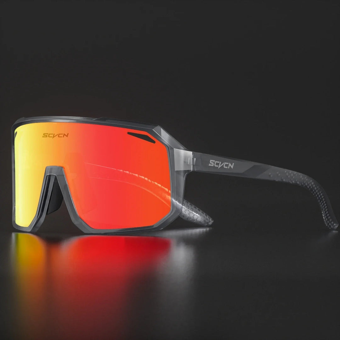 Unisex Radfahrer-Sonnenbrille mit UV400 Schutz, leicht und langlebig, ideal für Outdoor-Sport, modernen Look in Schwarz.
