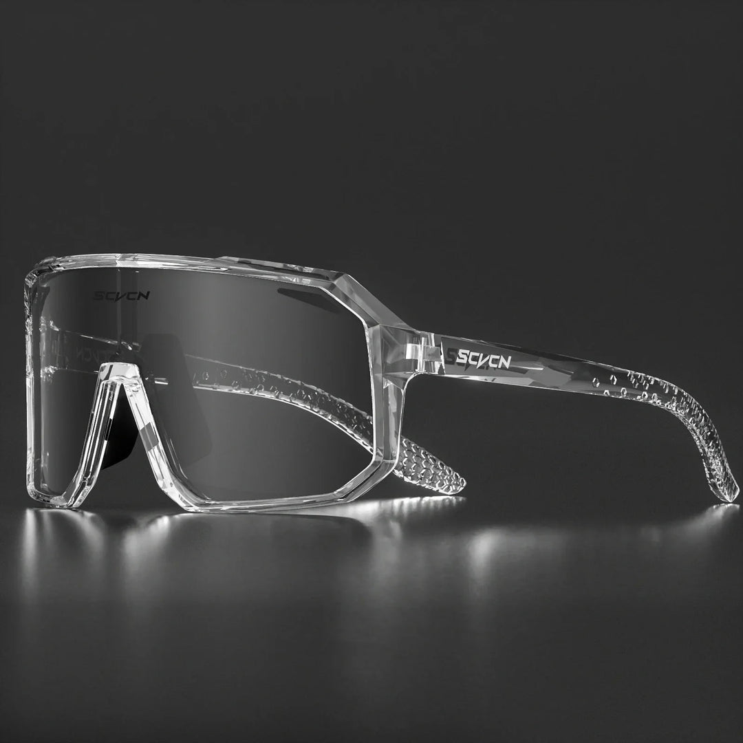 Unisex Radfahrer-Sonnenbrille mit UV400 Schutz, leicht und langlebig, ideal für Outdoor-Sport, modernen Look in Schwarz.