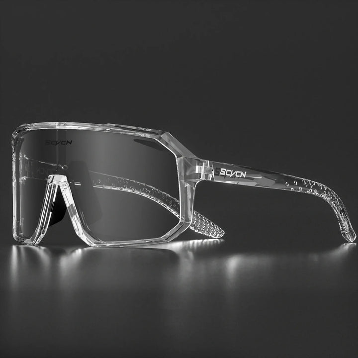 Unisex Radfahrer-Sonnenbrille mit UV400 Schutz, leicht und langlebig, ideal für Outdoor-Sport, modernen Look in Schwarz.