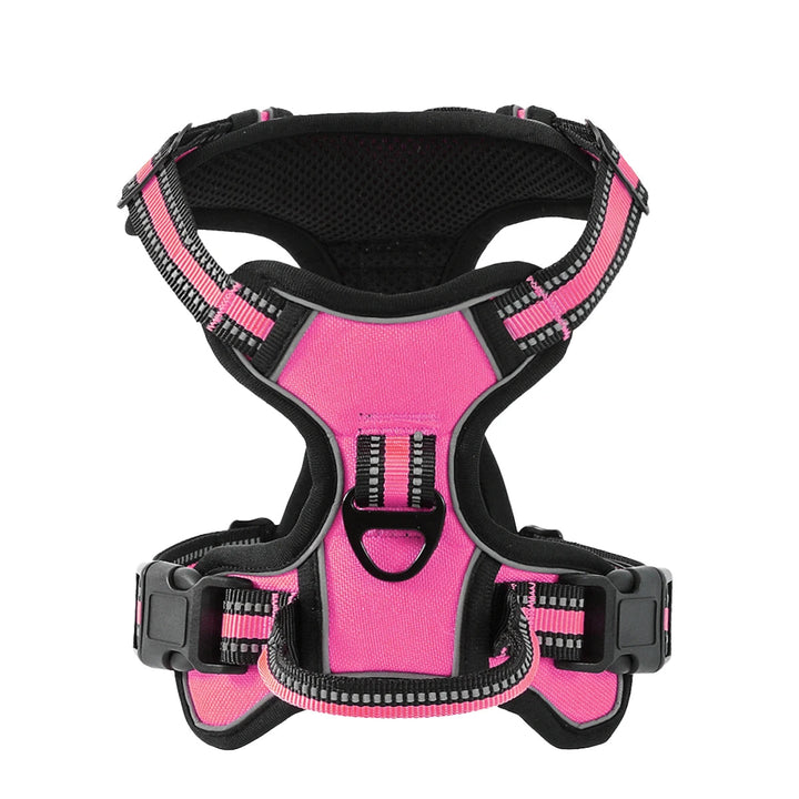 Breathable dog walking harness, reflective accents for enhanced pet safety