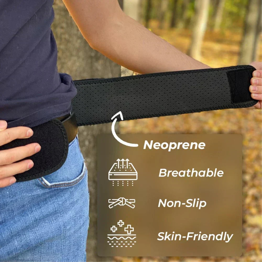 Unisex comfort support belt, easing sciatica, hip & lower back pain. Promotes good posture.
