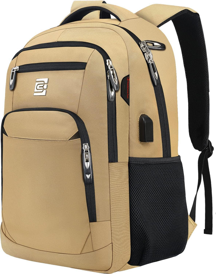 Unisex slim anti-theft backpack with integrated USB charging port for laptops & everyday carry.