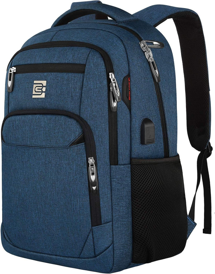 Unisex slim anti-theft laptop bag with USB power port, great for business trips & daily use.