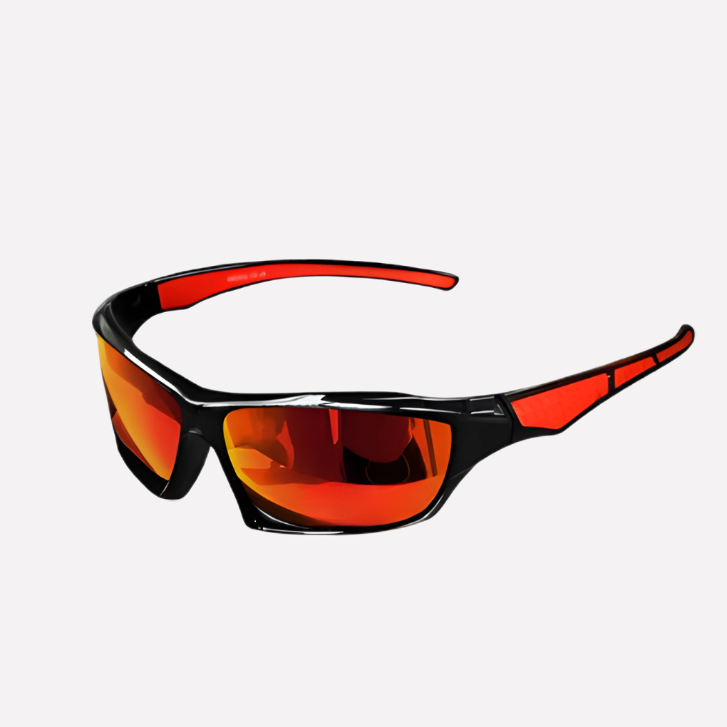 Unisex sports sunglasses with polarized UV400 protection, ideal for outdoor activities & glare reduction.