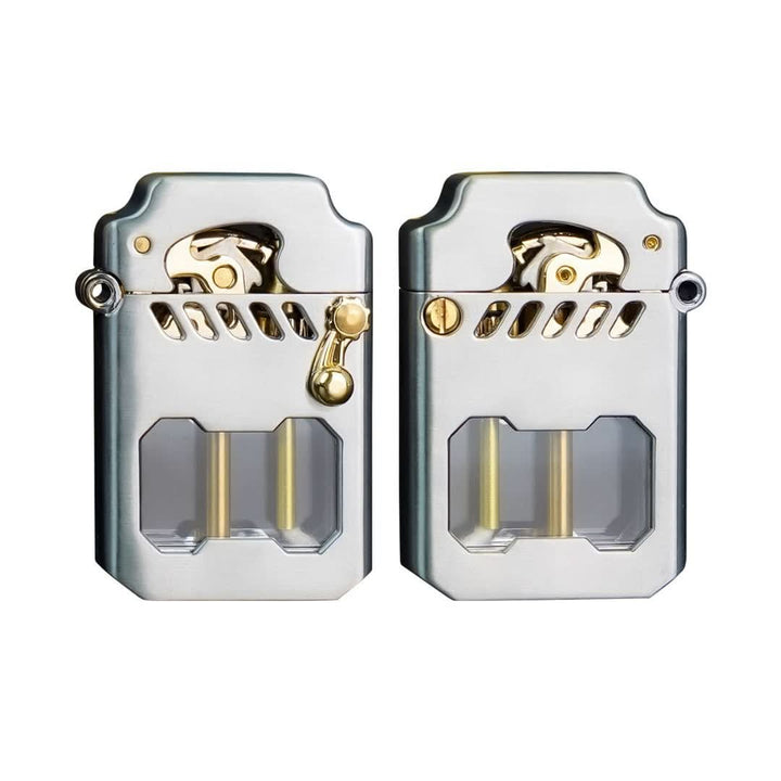 Unisex utility lighter, windproof, with detailed mechanical gear mechanism. Stylish and practical for outdoor.