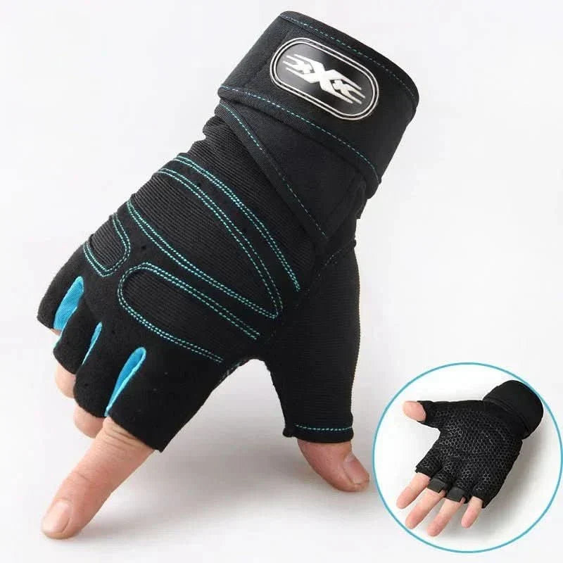 Lightweight, shock-proof workout gloves for unisex use, featuring robust wrist support for all fitness activities.