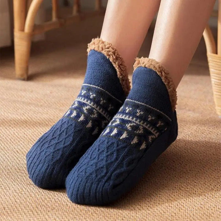 Relaxing soft slipper socks, perfect for lounging with anti-slip bottom for added stability and coziness.