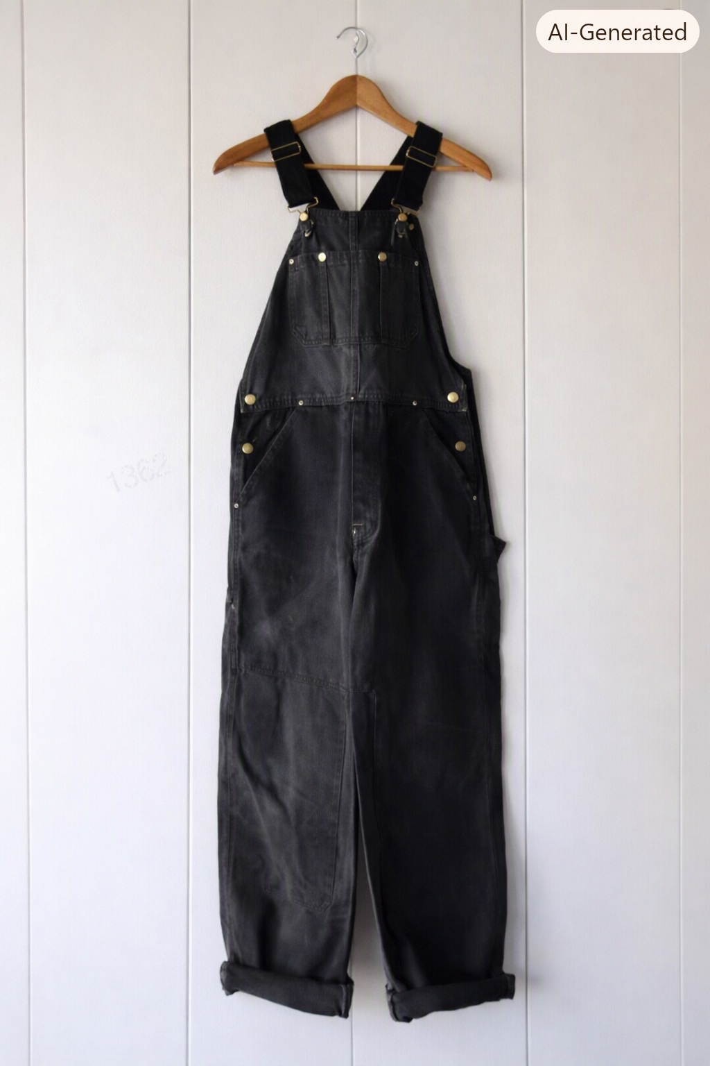 Relaxed fit unisex vintage bib overalls featuring adjustable straps & classic workwear style.