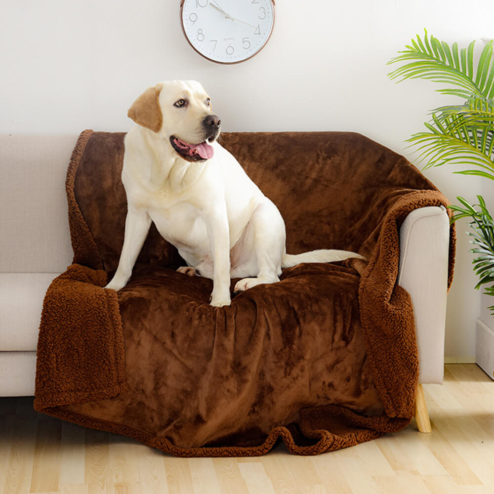 Waterproof pet supplies: snuggly unisex flannel sherpa fleece blanket for dogs, fits any home decor