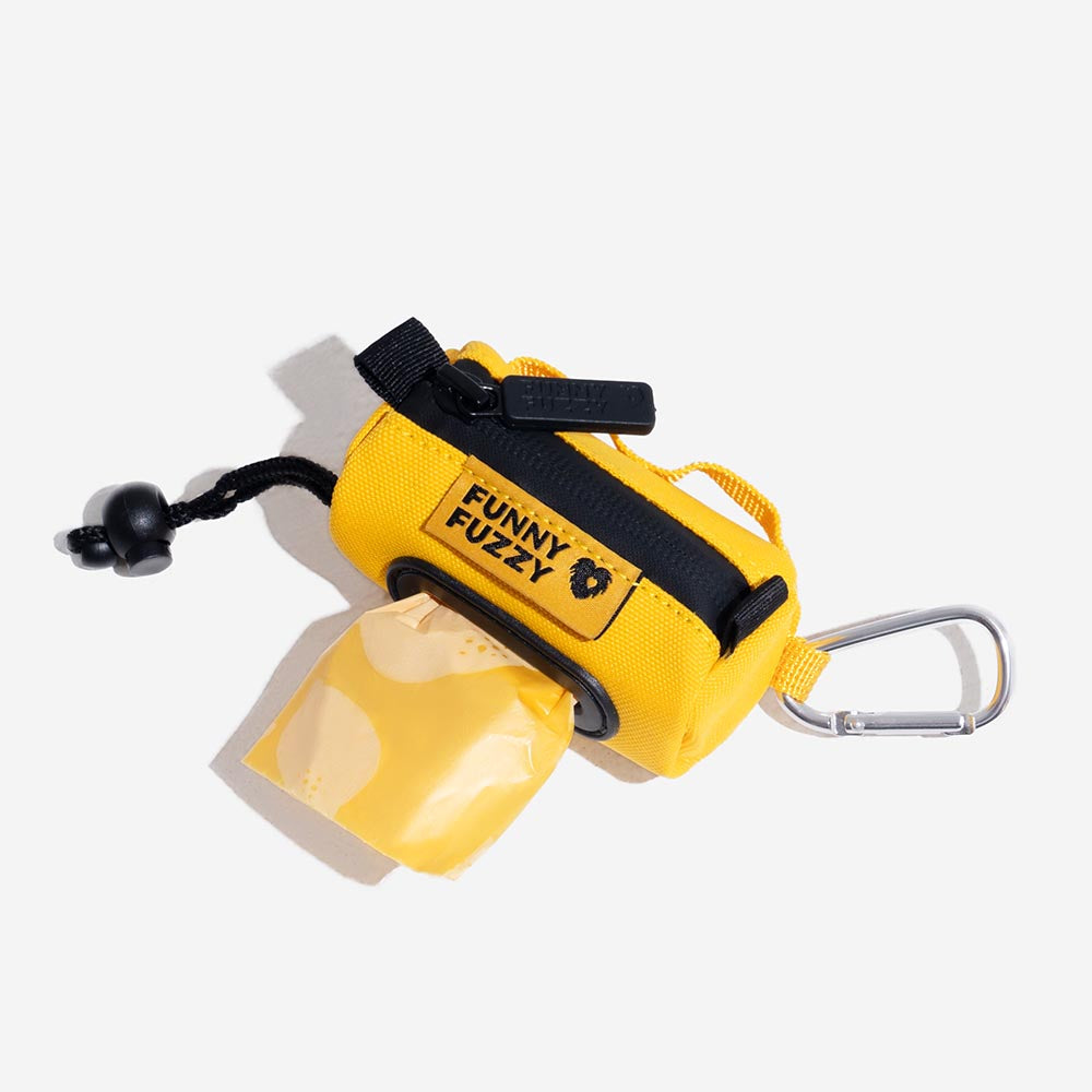 Unisex pet waste bag dispenser in black, made from waterproof material for all weather conditions