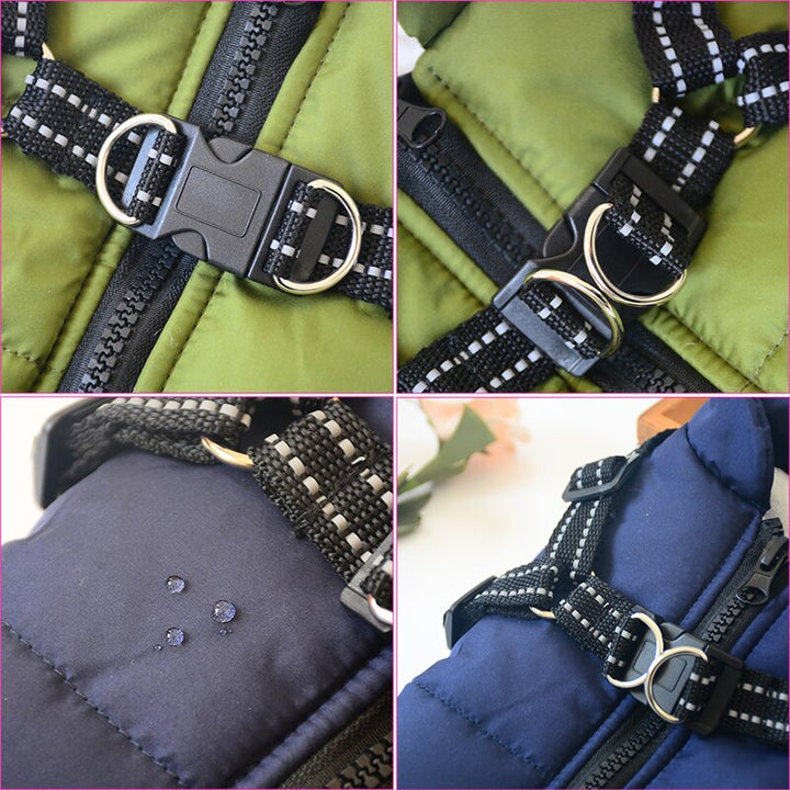 Warm dog jacket, waterproof and easy to clean, perfect for all weather outdoor adventures with pets.