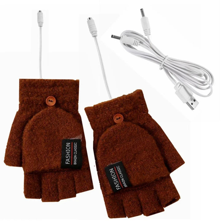 "USB wiederaufladbare beheizte Handschuhe, unisex, 3 Temperatureinstellungen, wintertauglich, in Blau, Grau, Kaffee, Tiefblau