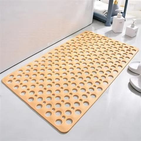 Comfortable, rectangular anti-slip shower mat. Hygienic, durable PVC bath mat for enhanced bathroom safety.