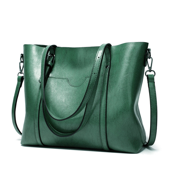 "Vegan lederhandtasche, stilvoll und geräumig mit handgefertigten Details, robuste Griffe, elegantes Design, Damenmode."