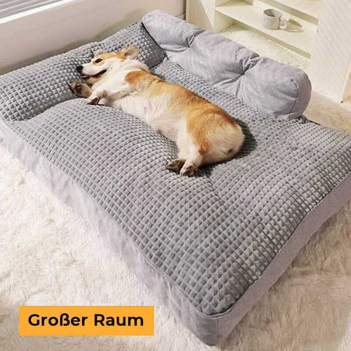 "Verdicktes waschbares Katzen-Hundebett, dick gepolstert, rutschfeste Basis, ideal für alle Jahreszeiten, braun, XL-Größe"