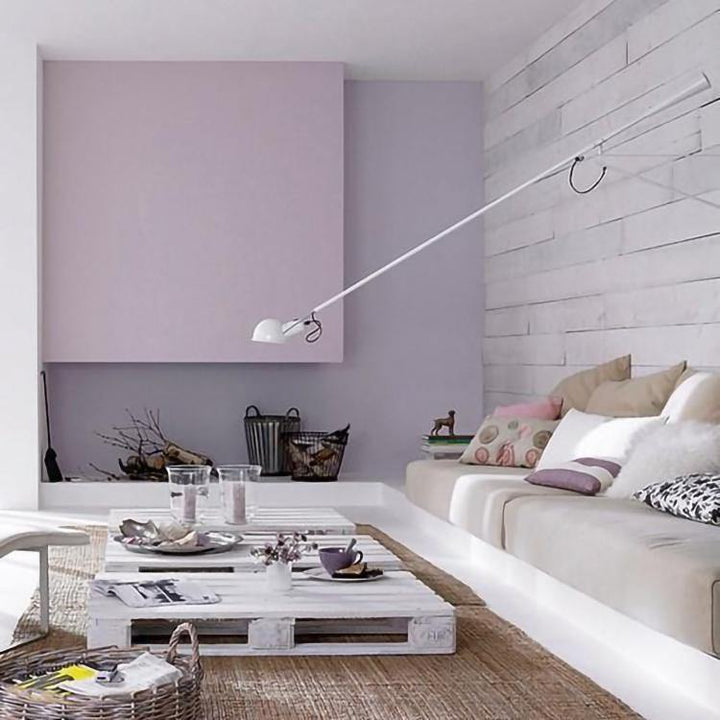 "Verstellbare Wandleuchte 265, industrielle Eleganz, Aluminiumschirm, Metallrahmen, flexible Beleuchtung für Zuhause."