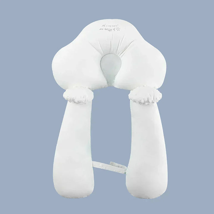 "Verstellbares U-förmiges Baby-Kissen aus Bio-Baumwolle, weich, hautfreundlich, bietet Nackenstütze für sicheren Babyschlaf."