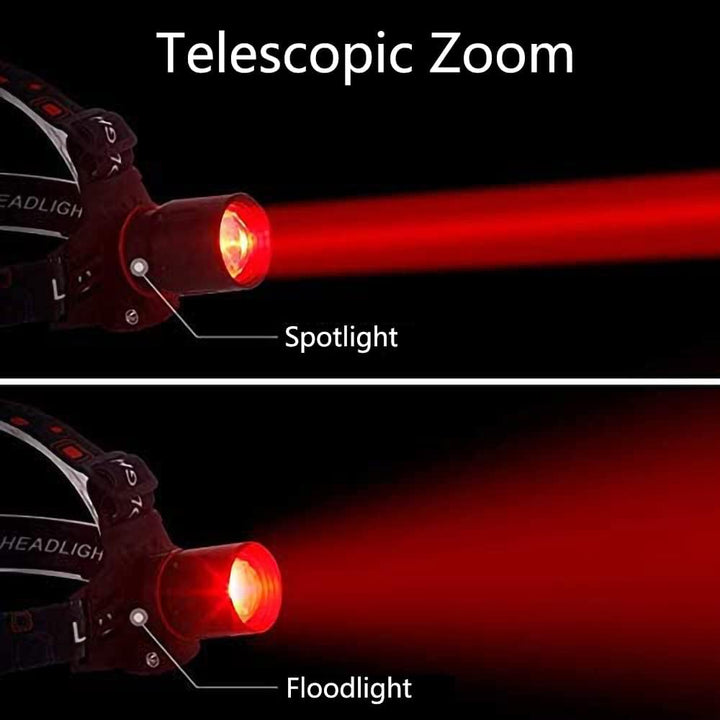 "Vielseitige, ergonomische LED Stirnlampe mit Weiß-, Rot- und Grünlicht, ideal für Outdoor-Abenteuer und Arbeiten im Dunkeln.