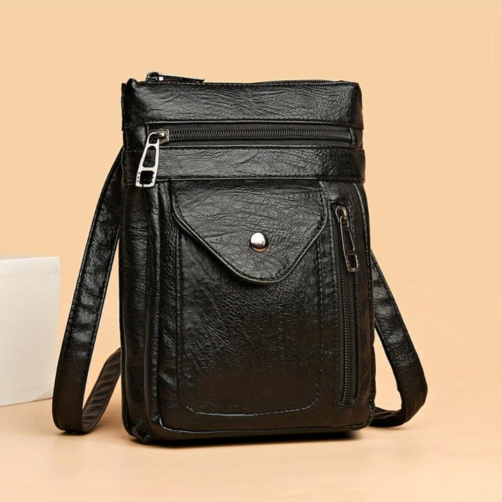 Classic faux leather vintage crossbody bag for women's everyday fashion.