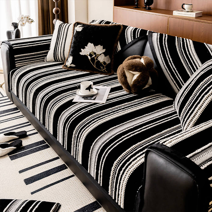 Chenille jacquard non-slip sofa cover in vintage style, designed to protect furniture and enhance home decor.