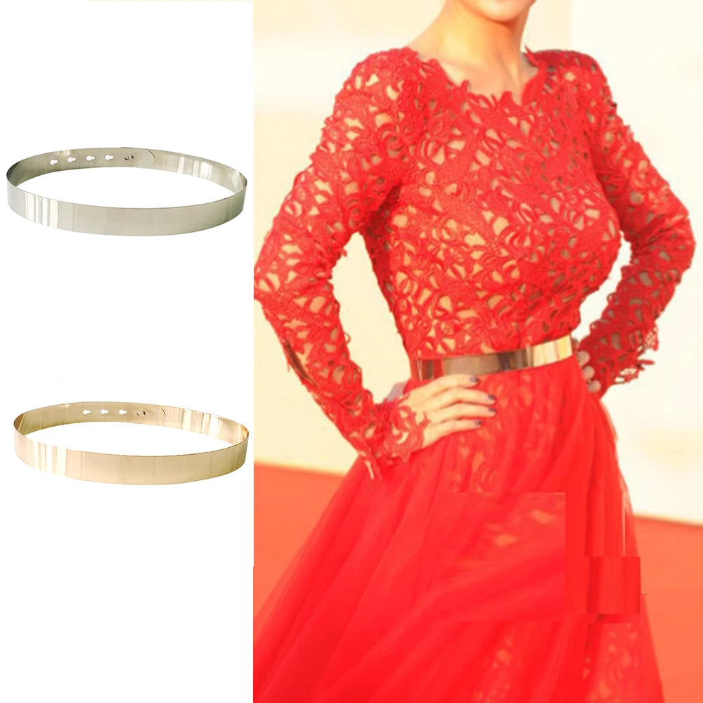 "Vintage Taillengürtel Damen, verstellbar, gold-silbern, Metall, elegant, klassisch für moderne und stilvolle Outfits."