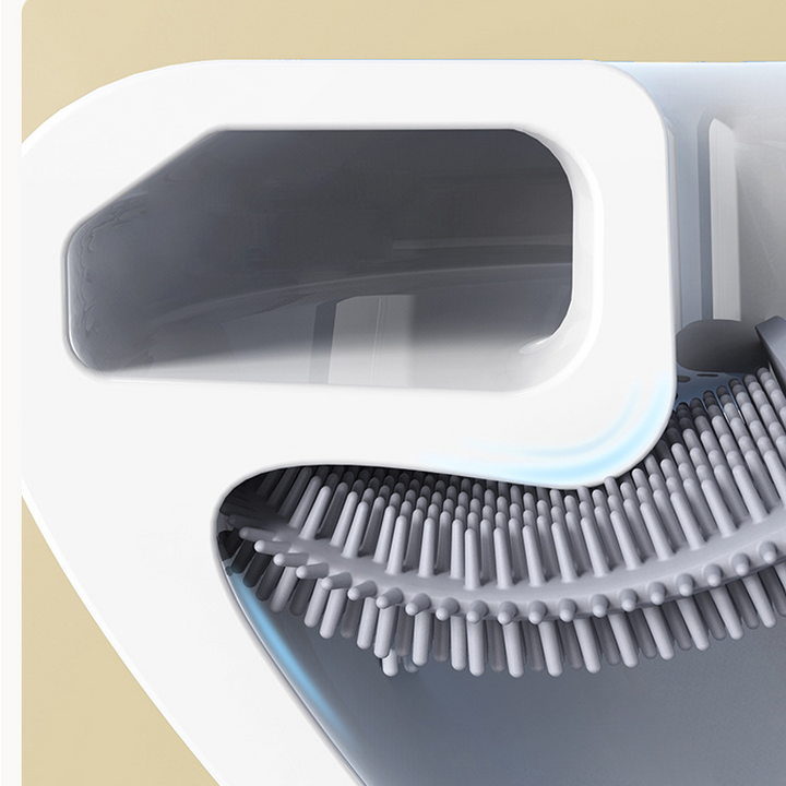 Wandmontierbare Toilettenbürste mit TPR Kopf, modernes Design, in verschiedenen Farben, für hygienische Badezimmerreinigung.