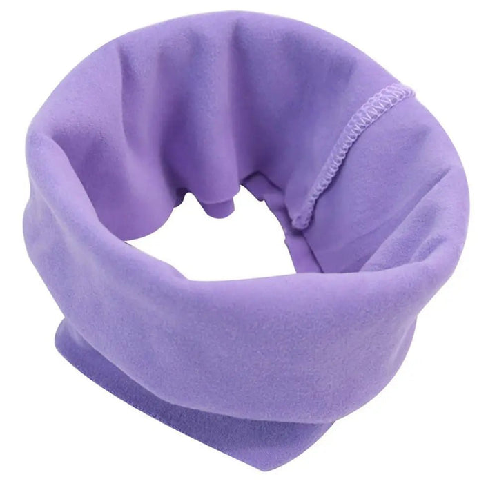 Warm red dog snood with ear protection, comfortable for winter anxiety relief and noise reduction