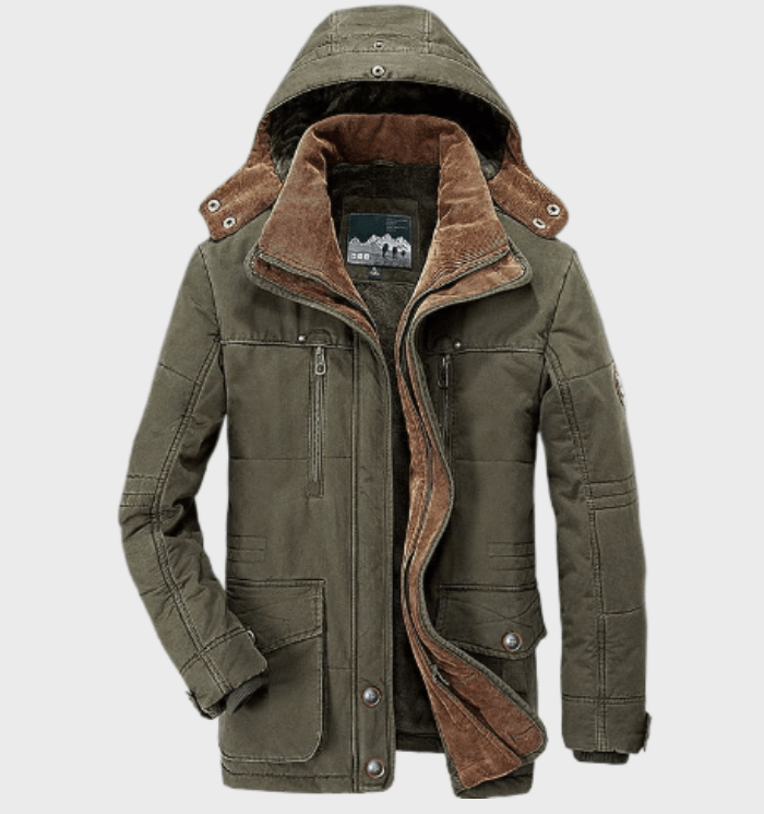 "Warme Herren Winterjacke, wasserdicht, atmungsaktiv, modernes Design, optimaler Wärmeschutz für kalte Tage."