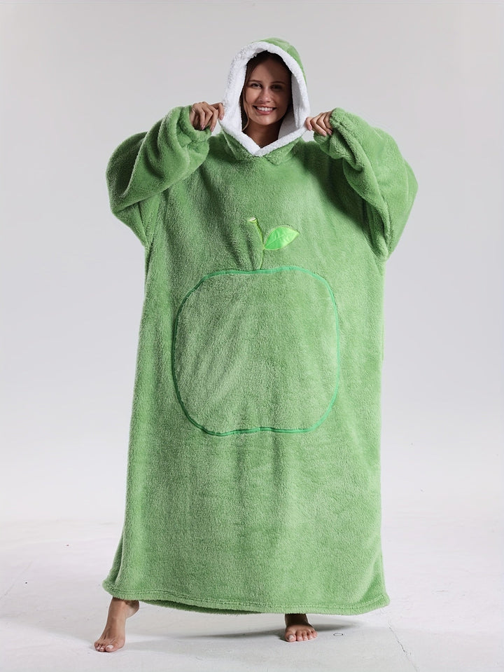 Luxury soft unisex hoodie blanket, perfect lounge wear & winter accessory.