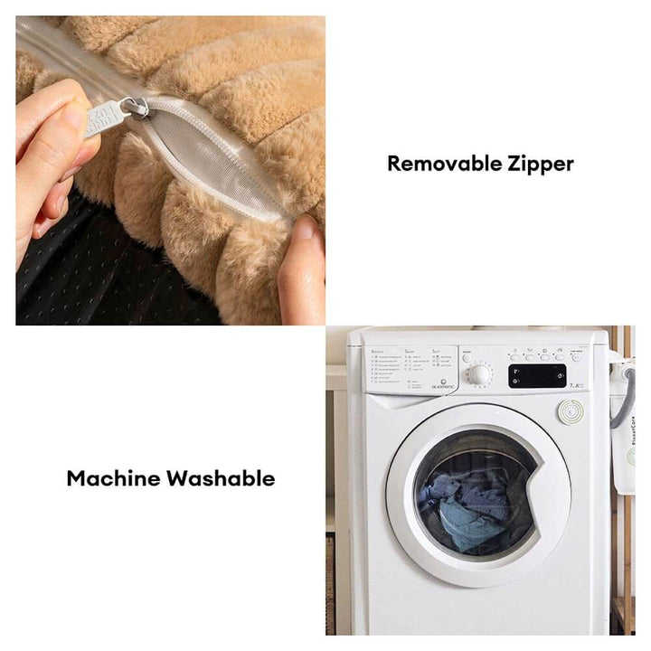 Washable cat calming bed from above, showing ample space for feline comfort