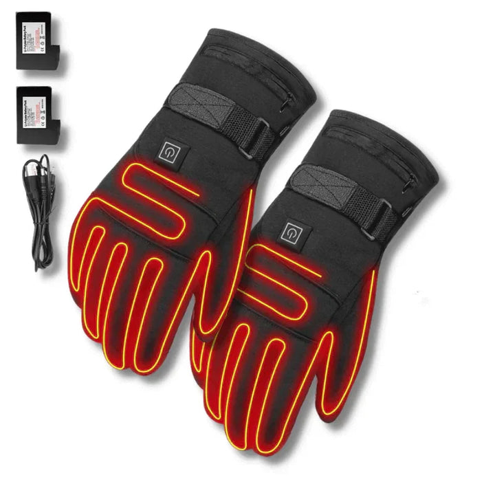"Wasserdichte, elektrisch beheizte unisex Handschuhe für den Winter mit Fleece-Innenraum und Touchscreen-Funktion."