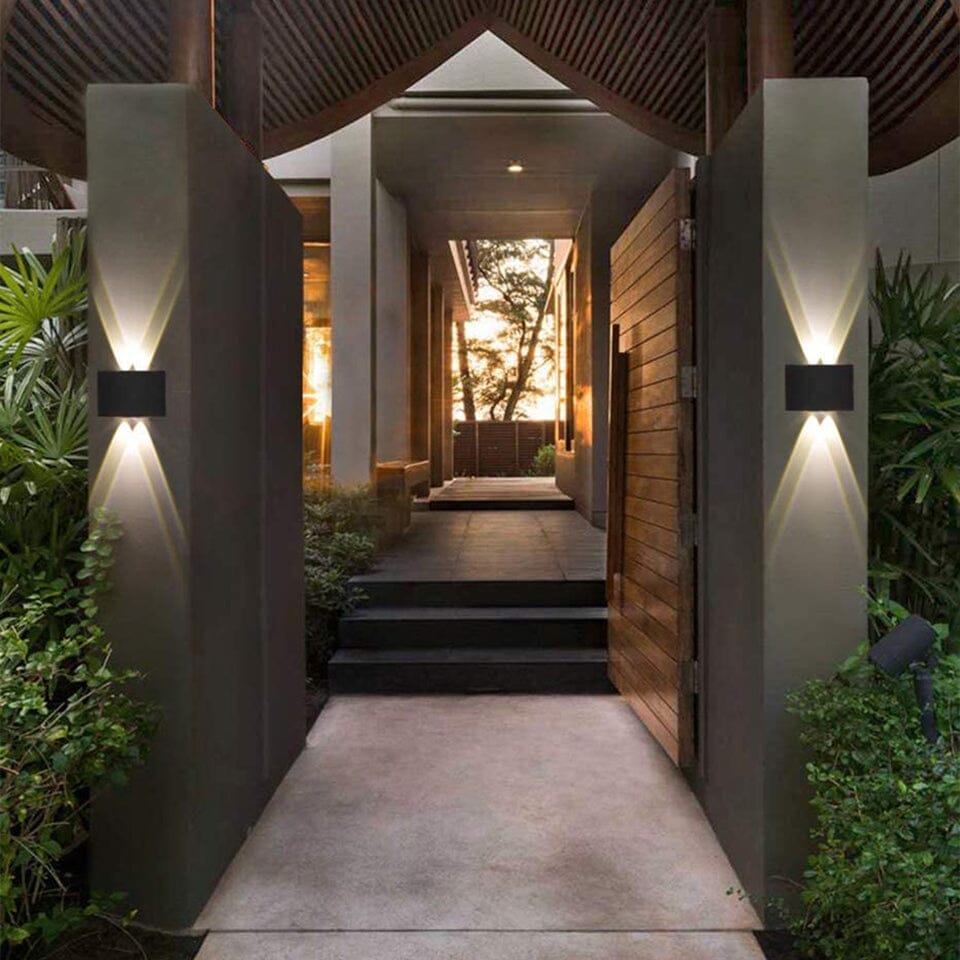 "Wasserdichte LED-Wandleuchte aus Aluminium, modernes Design, energieeffiziente Außenbeleuchtung, wetterfest, an Wand montier