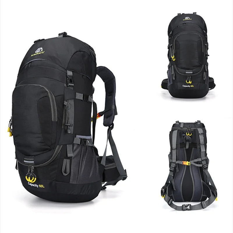 "Wasserdichter 60L Rucksack, robustes Design, geräumig, ergonomisch, ideal für Outdoor-Abenteuer und Reisen"