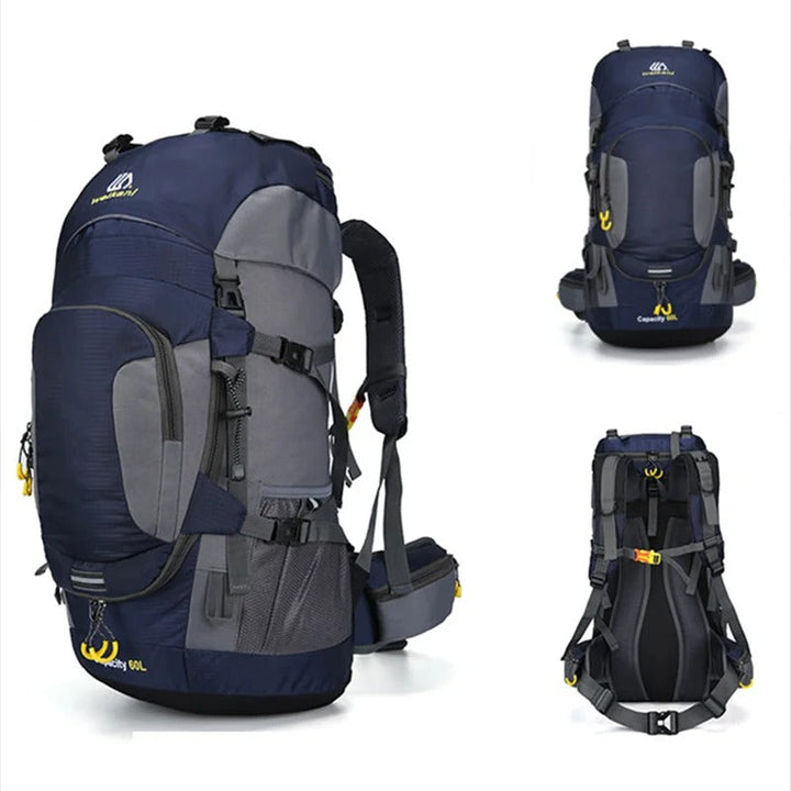"Wasserdichter 60L Rucksack, robustes Design, geräumig, ergonomisch, ideal für Outdoor-Abenteuer und Reisen"