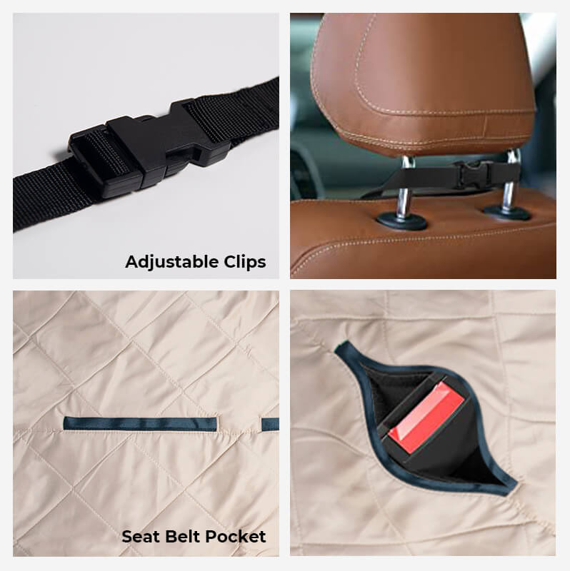 Dog car seat cover with side flaps, waterproof travel bed for vehicle interior