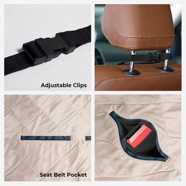 Dog car seat cover with side flaps, waterproof travel bed for vehicle interior