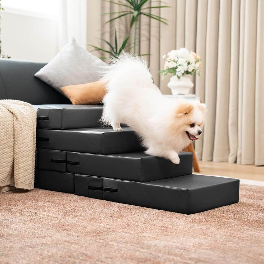 Waterproof pet steps made of premium PU leather, ideal dog ramp for pets with mobility issues