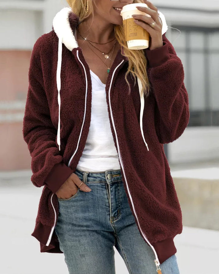 "Weiche Damen Zip-Up Jacke, stilvolles Design, S bis 5XL, ideal für jeden Anlass, komfortabel und modern."