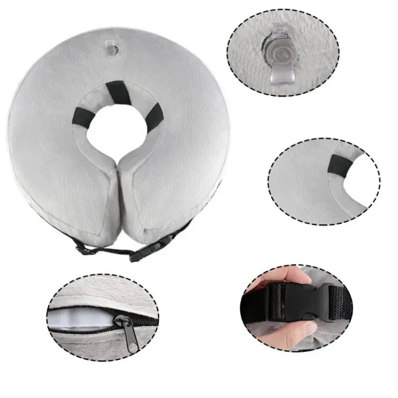 "Weicher, aufblasbarer Halskragen für Hunde, ideal zur Genesung, flexibles Design, sorgt für Komfort ohne Bewegungseinschränk