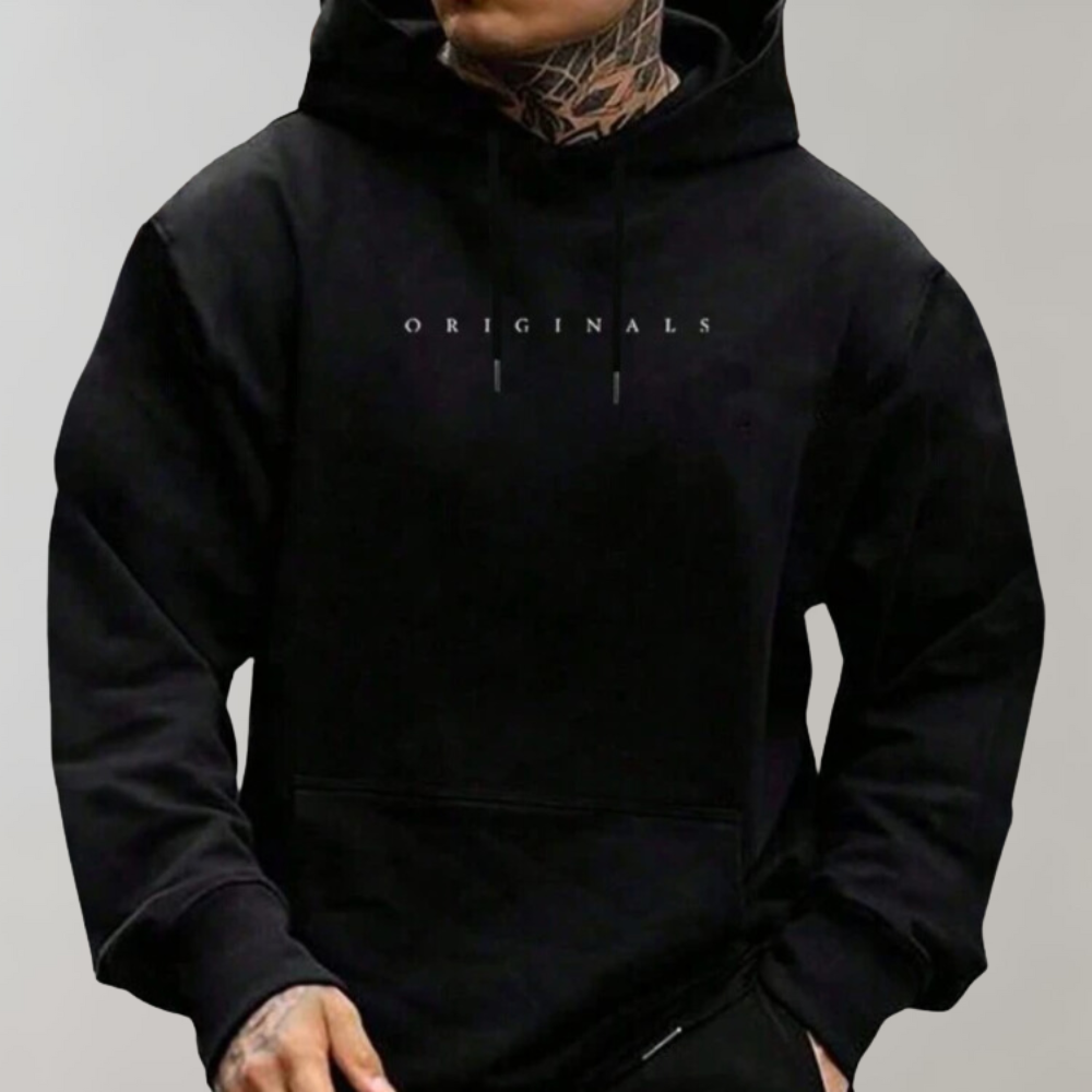 "Weißer Herren Hoodie aus weichem Material, ideal für Herbst, mit stilvollem Design und komfortabler Passform."
