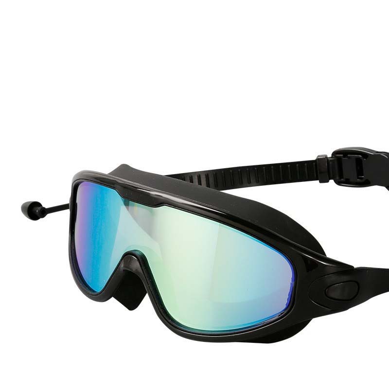 Weitwinkel-Schwimmbrille mit Antibeschlag, ergonomisches Design, großes Sichtfeld, ideal für Erwachsene, Unisex-Look.