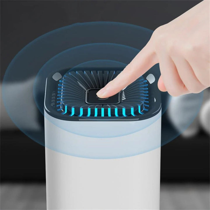 Smart home air purifier with HEPA filter designed for quiet operation, perfect for clean air and pet dander