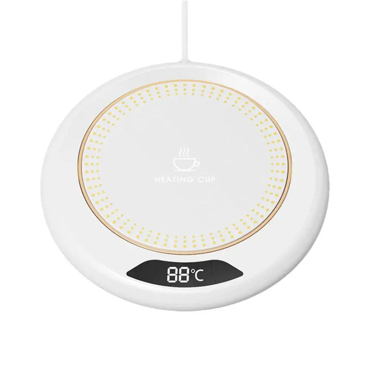 Sleek desk accessory: coffee mug heater with 3 temperature settings for perfectly warm drinks.