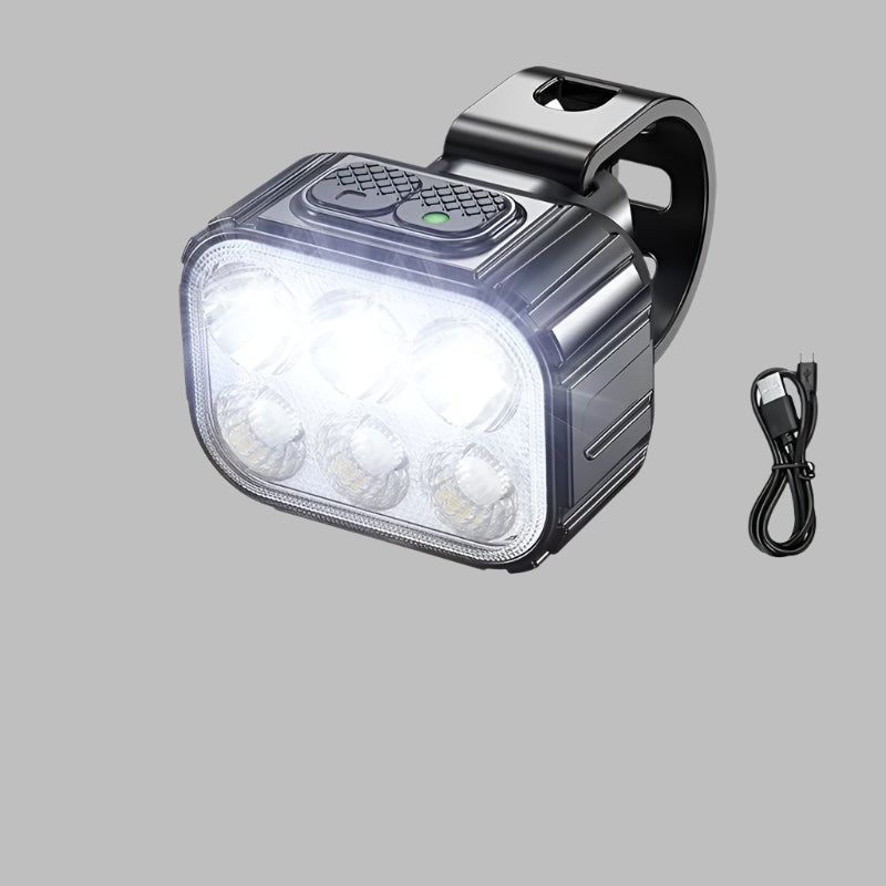 "Wiederaufladbare Fahrradlichter: Helles LED-Frontlicht und rotes Rücklicht mit 8/12 Modi, kompakt und wasserdicht."