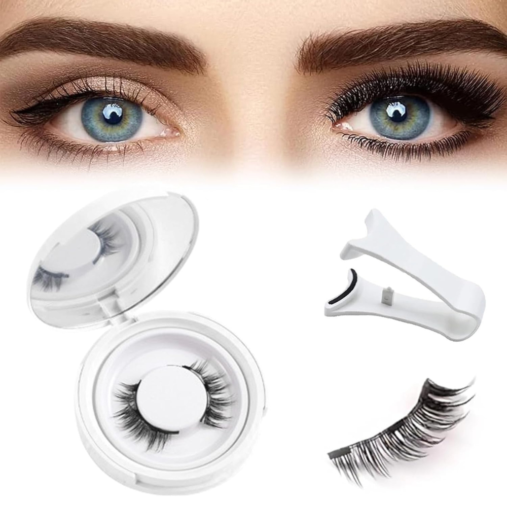 "Wiederverwendbare magnetische Wimpern ohne Kleber, voluminöser 3D-Look, einfache Anwendung, sicherer Halt, Frauenaccessoire"
