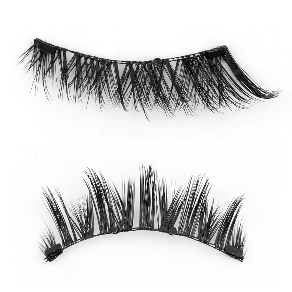 "Wiederverwendbare magnetische Wimpern ohne Kleber, voluminöser 3D-Look, einfache Anwendung, sicherer Halt, Frauenaccessoire"