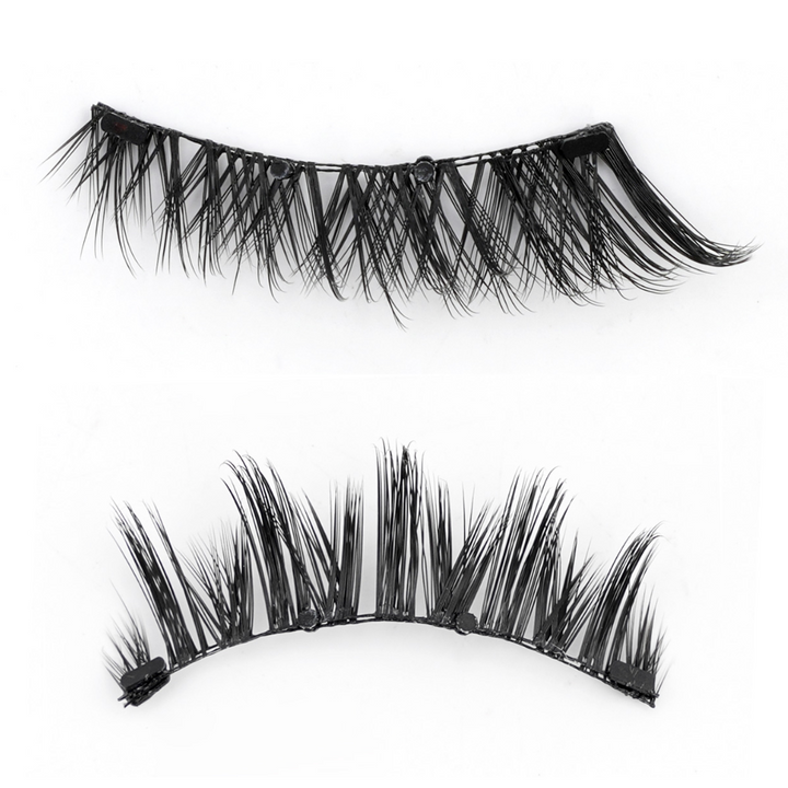 "Wiederverwendbare magnetische Wimpern ohne Kleber, voluminöser 3D-Look, einfache Anwendung, sicherer Halt, Frauenaccessoire"