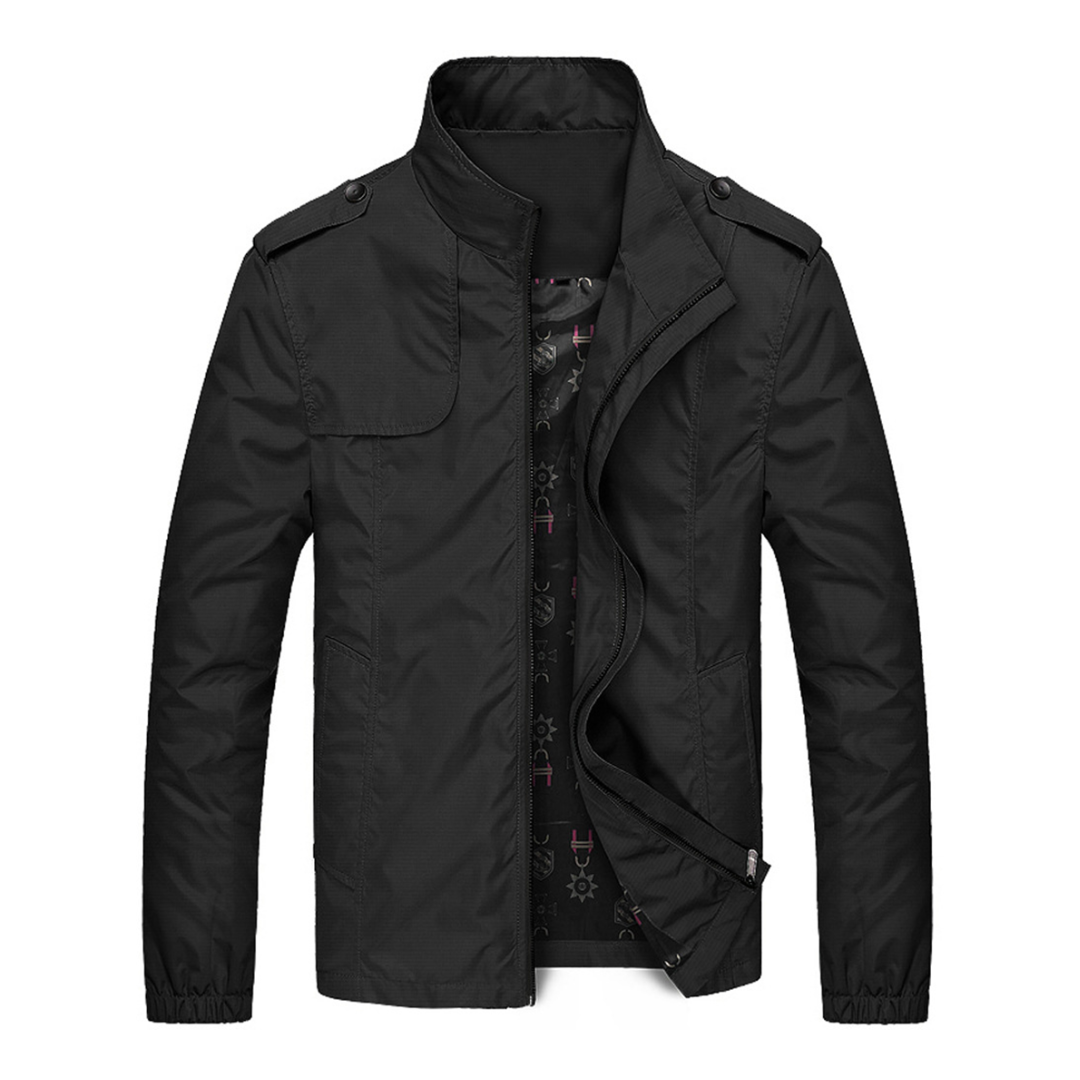 Winddichte Herrenjacke mit Reißverschluss in modernem Design, ideal für Outdoor-Aktivitäten und verschiedene Anlässe.
