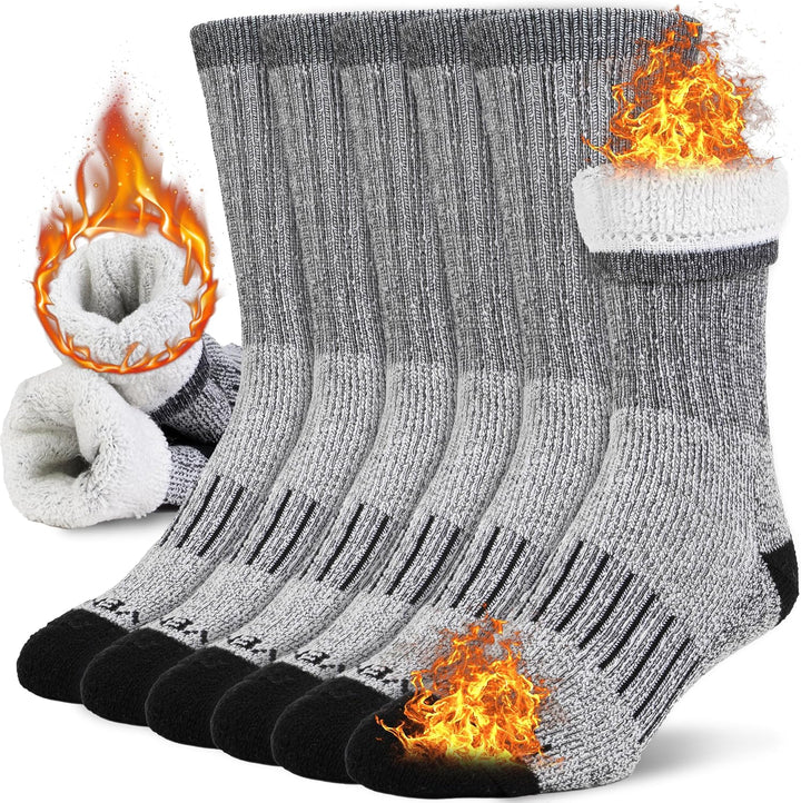 HeatGrip thermal boot socks for men & women, perfect for extreme cold outdoor activities.